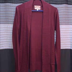 Women’s Maroon medium cardigan.